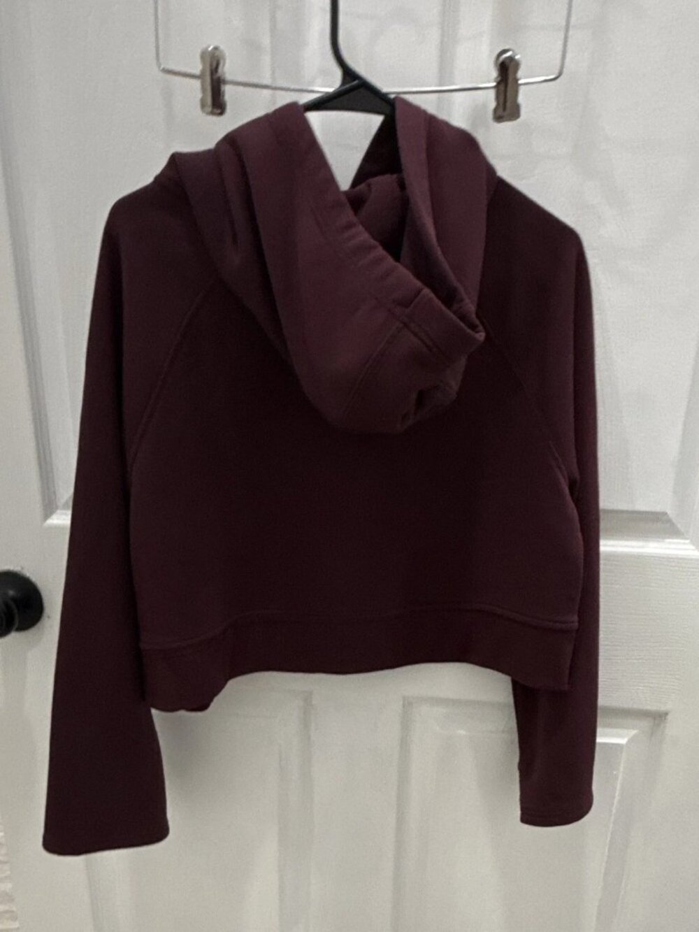 Athleta Women’s Pullover Hoodie XXS Burgundy Cotton Fleece Long Sleeve - Picture 4 of 4